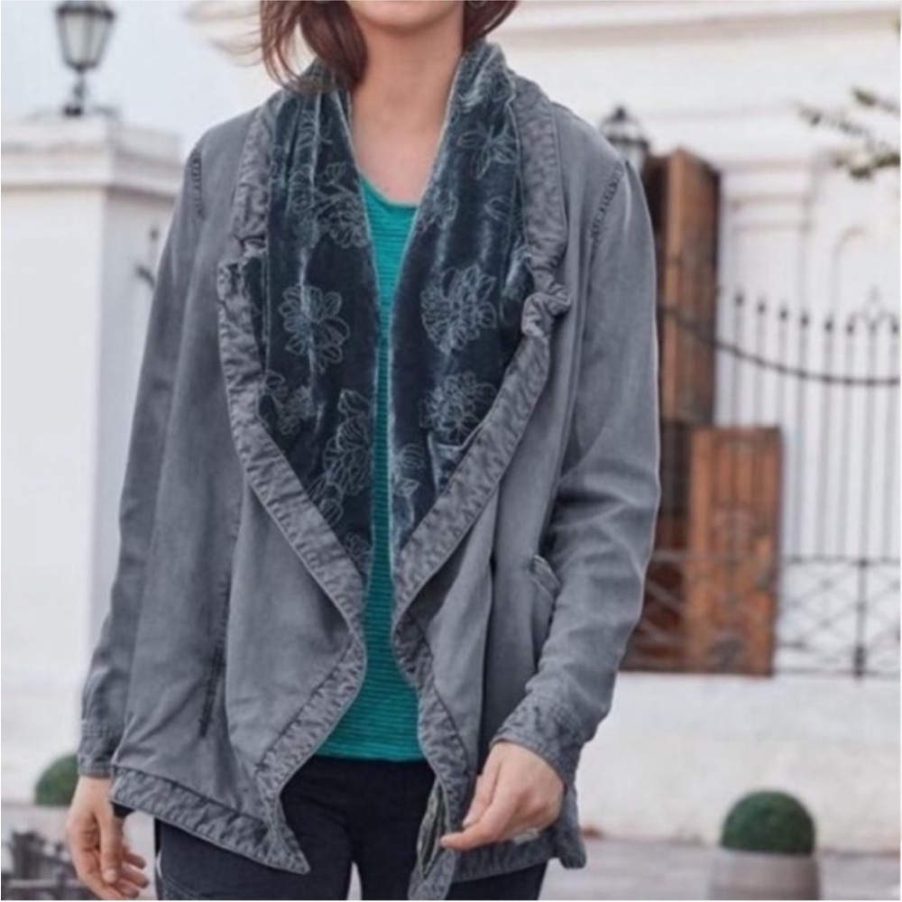 Sundance Sebille Velvet Trim Jacket Large